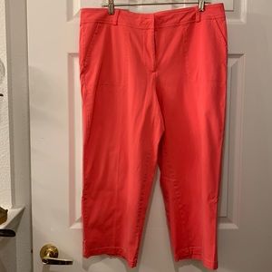 COLDWATER CREEK CORSL CROPPED PANT SZ 16:97% COTTON/3% SPANDEX BELT LOOPS/TABS